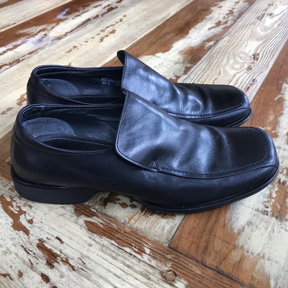 ALFANI made in Italy, Black Leather Slip-ons